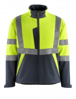 Geaca reflectorizanta softshell galben-bleumarin inchis