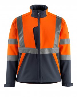 Geaca reflectorizanta softshell portocaliu - bleumarin inchis