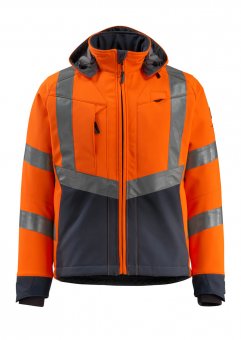 Geaca reflectorizanta softshell portocaliu-bleumarin inchis