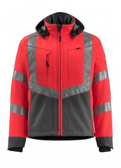 Geaca reflectorizanta softshell rosu-antracit inchis