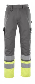Pantaloni reflectorizanti de lucru antracit galben 