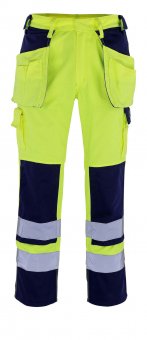 Pantaloni reflectorizanti de lucru galben bleumarin