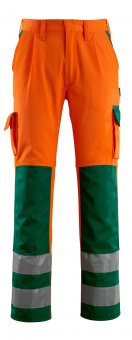 Pantaloni reflectorizanti de lucru portocaliu verde