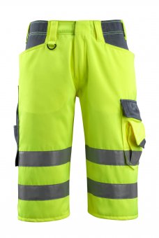 Pantaloni reflectorizanti trei sferturi galben bleumarin inchis