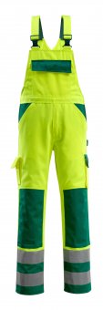 Salopeta galben reflectorizant - verde, clasa 2
