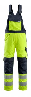 Salopeta reflectorizanta - galben reflectorizant - bleumarin inchis cu protectii multiple
