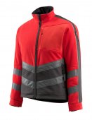 Geaca reflectorizanta fleece rosu-antracit inchis