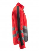 Geaca reflectorizanta fleece rosu-antracit inchis