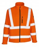 Geaca reflectorizanta softshell cu fleece pe interior