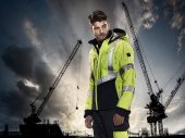Geaca reflectorizanta softshell galben-antracit inchis