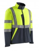 Geaca reflectorizanta softshell galben-bleumarin inchis