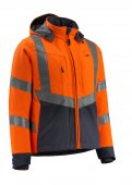 Geaca reflectorizanta softshell portocaliu-bleumarin inchis