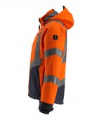 Geaca reflectorizanta softshell portocaliu-bleumarin inchis