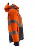Geaca reflectorizanta softshell portocaliu-bleumarin inchis