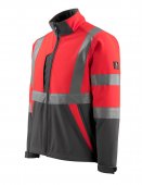 Geaca reflectorizanta softshell rosu-antracit inchis   