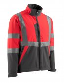 Geaca reflectorizanta softshell rosu-antracit inchis   