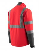 Geaca reflectorizanta softshell rosu-antracit inchis   