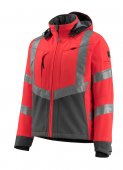 Geaca reflectorizanta softshell rosu-antracit inchis