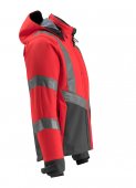Geaca reflectorizanta softshell rosu-antracit inchis