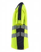 Tricou polo cu fermoar galben reflectorizant - bleumarin inchis