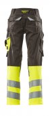 Pantaloni reflectorizanti de lucru antracit inchis galben 