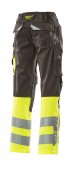 Pantaloni reflectorizanti de lucru antracit inchis galben 