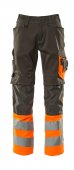 Pantaloni reflectorizanti de lucru antracit inchis portocaliu