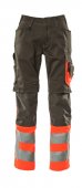 Pantaloni reflectorizanti de lucru antracit inchis rosu
