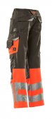 Pantaloni reflectorizanti de lucru antracit inchis rosu