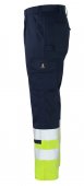Pantaloni reflectorizanti de lucru bleumarin galben 