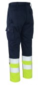 Pantaloni reflectorizanti de lucru bleumarin galben 