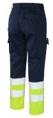Pantaloni reflectorizanti de lucru bleumarin galben 