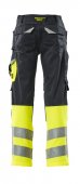 Pantaloni reflectorizanti de lucru bleumarin inchis galben