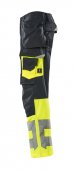 Pantaloni reflectorizanti de lucru bleumarin inchis galben