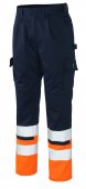 Pantaloni reflectorizanti de lucru bleumarin portocaliu 