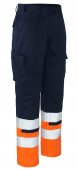 Pantaloni reflectorizanti de lucru bleumarin portocaliu 