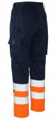 Pantaloni reflectorizanti de lucru bleumarin portocaliu 