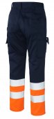 Pantaloni reflectorizanti de lucru bleumarin portocaliu 