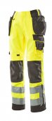 Pantaloni reflectorizanti de lucru galben antracit inchis