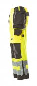 Pantaloni reflectorizanti de lucru galben antracit inchis