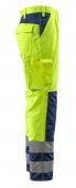 Pantaloni reflectorizanti de lucru galben bleumarin