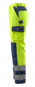 Pantaloni reflectorizanti de lucru galben bleumarin