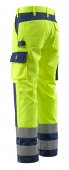 Pantaloni reflectorizanti de lucru galben bleumarin