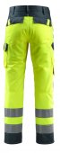 Pantaloni reflectorizanti de lucru galben bleumarin inchis