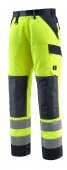 Pantaloni reflectorizanti de lucru galben bleumarin inchis