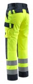 Pantaloni reflectorizanti de lucru galben bleumarin inchis