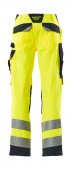 Pantaloni reflectorizanti de lucru galben bleumarin inchis