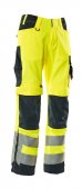 Pantaloni reflectorizanti de lucru galben bleumarin inchis
