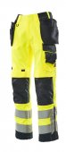 Pantaloni reflectorizanti de lucru galben bleumarin inchis