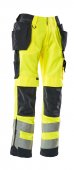 Pantaloni reflectorizanti de lucru galben bleumarin inchis